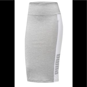 Puma gray & ivory side strip logo skirt